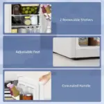 2.5 Cu.Ft Mini Fridge, Single Door Compact Refrigerator with Freezer, Adjustable Thermostat, Reversible Door, White - Image 4