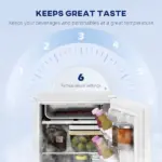 2.5 Cu.Ft Mini Fridge, Single Door Compact Refrigerator with Freezer, Adjustable Thermostat, Reversible Door, White - Image 6