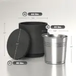 2.6 Gal Outdoor Side Table, 3-In-1 Concrete Cooler Bar Table with Storage, Removable Ice Bucket and Lid, Charcoal Gray - Image 3