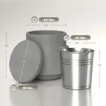 HOMCOM 2.6 Gal Outdoor Side Table, 3-In-1 Concrete Cooler Bar Table with Storage, Removable Ice Bucket and Lid, Light Gray - Image 3