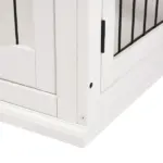 26" Wooden Dog Cage Dog Crate Furniture, Indoor Dog Kennel, Dog Cage End Table with 2 Lockable Doors Entrance and Top Shelf, White - Image 9