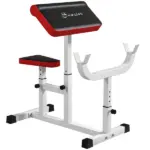 265 LBS Preacher Curl Bench for Strength Training, Adjustable Seated Arm Isolated Barbell Dumbbell Bicep Station, White - Image 11
