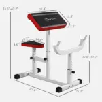 265 LBS Preacher Curl Bench for Strength Training, Adjustable Seated Arm Isolated Barbell Dumbbell Bicep Station, White - Image 3