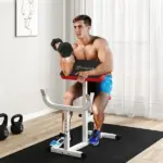265 LBS Preacher Curl Bench for Strength Training, Adjustable Seated Arm Isolated Barbell Dumbbell Bicep Station, White - Image 10
