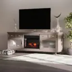 HOMCOM 27" Electric Fireplace Insert, Retro Recessed Fireplace Heater with Realistic Log Flame, Remote Control, and Adjustable Brightness, 1400W - Image 2