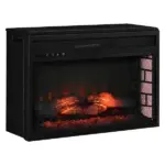 HOMCOM 27" Electric Fireplace Insert, Retro Recessed Fireplace Heater with Realistic Log Flame, Remote Control, and Adjustable Brightness, 1400W