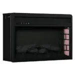 HOMCOM 27" Electric Fireplace Insert, Retro Recessed Fireplace Heater with Realistic Log Flame, Remote Control, and Adjustable Brightness, 1400W - Image 10