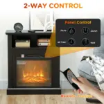 HOMCOM 27 Inch Freestanding Electric Fireplace with Mantel, 1400W Replaceable Fireplace Insert Heater with Timer, Black - Image 5