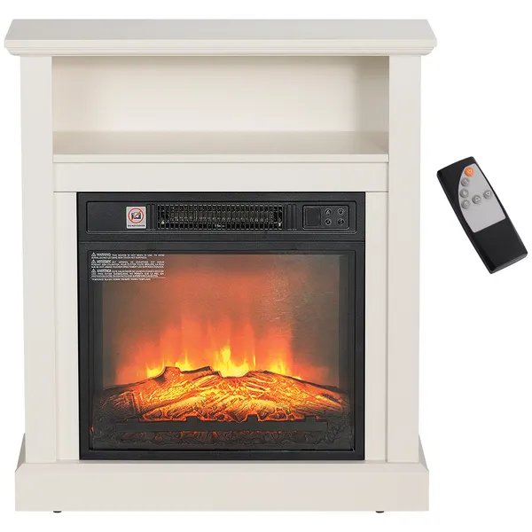 27-freestanding-electric-fireplace-with-mantel-1400w-replaceable-fireplace-insert-heater-with-timer-white.webp HOMCOM 27" Freestanding Electric Fireplace with Mantel, 1400W Replaceable Fireplace Insert Heater with Timer, White - Image 1