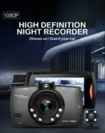 2.7 Inch 1080P Dual Dash Cam with Front Rear Cameras Night Vision and G Sensor - Image 2