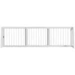 PawHut 28"-75" Freestanding Wooden Pet Gate with Support Feet and Non-Slip Mats for Indoor, Stairway, Doorway, White - Image 11