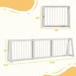 PawHut 28"-75" Freestanding Wooden Pet Gate with Support Feet and Non-Slip Mats for Indoor, Stairway, Doorway, White - Image 3