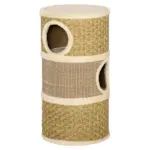 28" Multi-Level Cat Condo with Sisal Scratching Pad 3 Story Hideaway for Cats Brown - Image 11