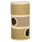 28" Multi-Level Cat Condo with Sisal Scratching Pad 3 Story Hideaway for Cats Brown