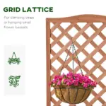 Outsunny 28 Inch x 11 Inch x 46 Inch Raised Garden Bed, Wooden Planter Box with Trellis, Brown - Image 5