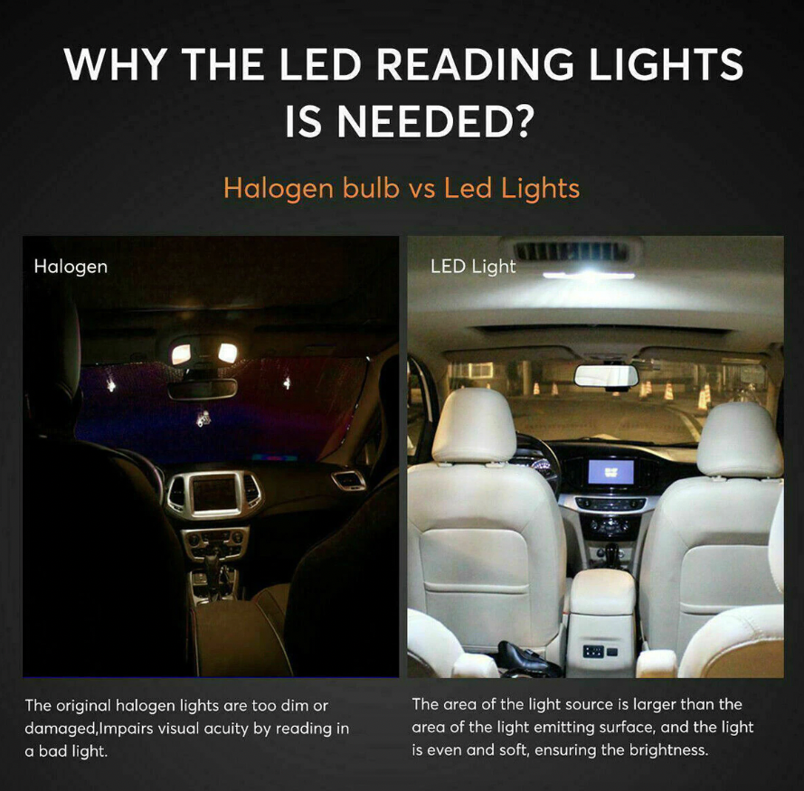28 Piece White LED Car Interior Light Bulb Assortment, 12V
