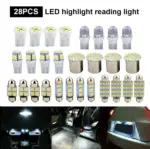 28 Piece White LED Car Interior Light Bulb Assortment, 12V - Image 2