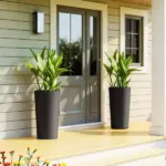 29 Inch Outdoor Planter, Set of 2 Plastic Flower Pots, Weather and UV Resistant Stackable Large Planters, Black - Image 8