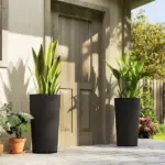 29 Inch Outdoor Planter, Set of 2 Plastic Flower Pots, Weather and UV Resistant Stackable Large Planters, Black - Image 10