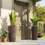 29 Inch Outdoor Planter, Set of 2 Plastic Flower Pots, Weather and UV Resistant Stackable Large Planters, Brown - Image 10