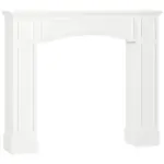 HOMCOM 29" Modern Fireplace Mantel Surround Mantels for Fireplace with Decorative Geometric Pattern, White