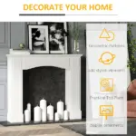 HOMCOM 29" Modern Fireplace Mantel Surround Mantels for Fireplace with Decorative Geometric Pattern, White - Image 4