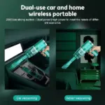 120W Cordless Handheld Car Vacuum with 9000Pa Suction and HEPA Filter - Image 11