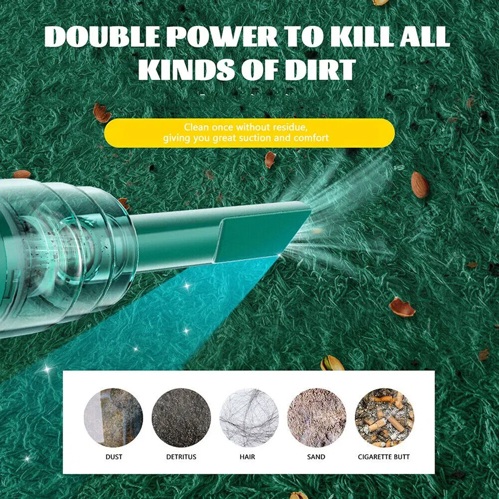 120W Cordless Handheld Car Vacuum with 9000Pa Suction and HEPA Filter