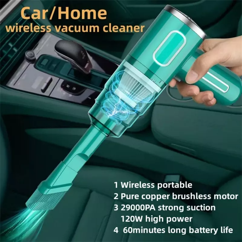 120W Cordless Handheld Car Vacuum with 9000Pa Suction and HEPA Filter