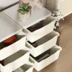 Qaba 3-Tier Kids Storage Unit with 9 Drawers Cream White - Image 8