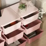 Qaba 3-Tier Kids Storage Unit with 9 Drawers Pink - Image 8