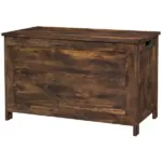 29.9" Wooden Storage Trunk Rustic Brown with 2 Safety Hinges Side Handles Storage Chest for Playroom