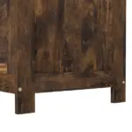 29.9" Wooden Storage Trunk Rustic Brown with 2 Safety Hinges Side Handles Storage Chest for Playroom - Image 9