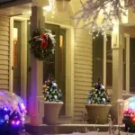 HOMCOM 2ft 2-Pack Outdoor Entryway Pre-Lit Artificial Christmas Tree Cordless with 70 Branches, LED lights, Red Berries, Pine Cones and Balls, Green - Image 10