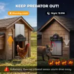PawHut 2K HD AI Camera Automatic Chicken Coop Door with APP Remote Control, WiFi Solar Powered with 5200 mAh Large Battery - Image 3