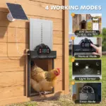 PawHut 2K HD AI Camera Automatic Chicken Coop Door with APP Remote Control, WiFi Solar Powered with 5200 mAh Large Battery - Image 4