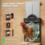 PawHut 2K HD AI Camera Automatic Chicken Coop Door with APP Remote Control, WiFi Solar Powered with 5200 mAh Large Battery - Image 6