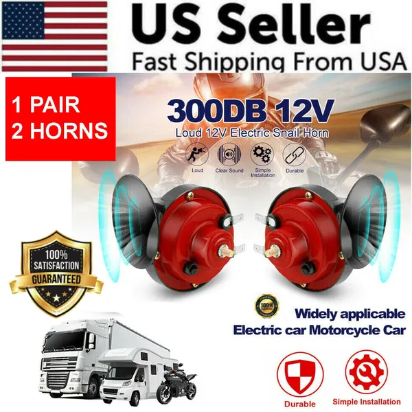 2pc-12v-300db-super-loud-train-air-horn-waterproof-motorcycle-car-truck-suv-boat-6.webp 2 Pack 12V Dual Tone Car Horns for Motorcycle Truck SUV and Boat - Image 1