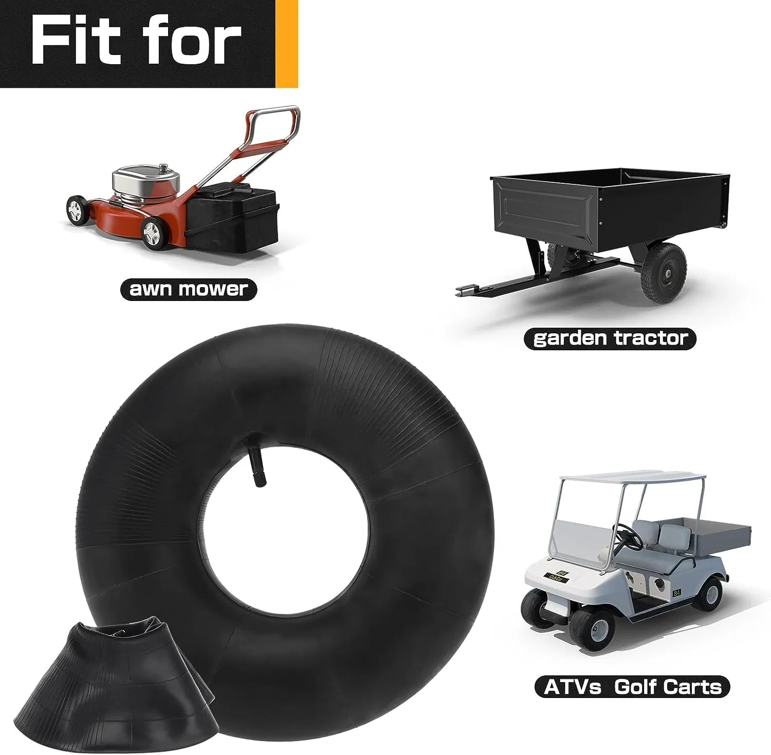 2 Pack 15x6.00-6 Lawn Mower Tire Inner Tubes with TR13 Valve
