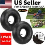 2 Pack 15x6.00-6 Lawn Mower Tire Inner Tubes with TR13 Valve