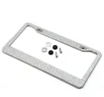 2 Pack Rhinestone Crystal License Plate Frames with Screw Caps - Image 8