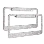 2 Pack Rhinestone Crystal License Plate Frames with Screw Caps - Image 9