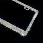 2 Pack Rhinestone Crystal License Plate Frames with Screw Caps - Image 12