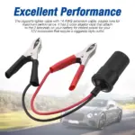 2 Pack 12-24V Battery Clamp to Female Cigarette Lighter Socket Adapters - Image 3