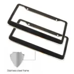 2 Pack Chrome 304 Stainless Steel License Plate Frames with Screw Caps - Image 10