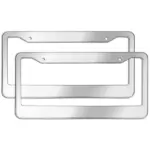 2 Pack Chrome 304 Stainless Steel License Plate Frames with Screw Caps - Image 12