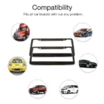 2 Pack Chrome 304 Stainless Steel License Plate Frames with Screw Caps - Image 4
