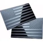 2 Pack Metal USA Flag Car Decal Emblems Black 5 x 3 Inch - Image 6