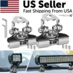 2 Pack Hood Mount Brackets for LED Work Lights, 304 Stainless Steel