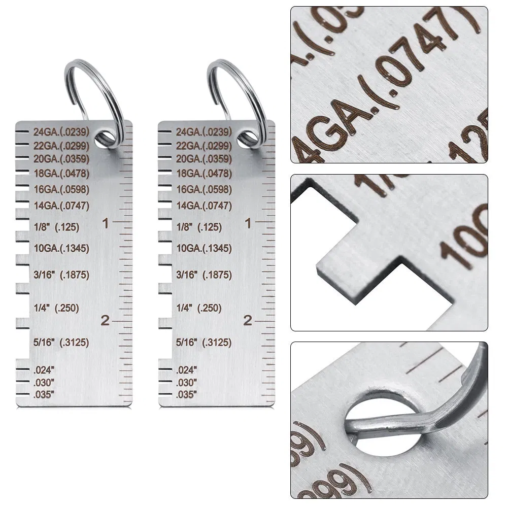2 Pack Stainless Steel Sheet Metal and Wire Thickness Gauge Measuring Tools